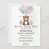 On Animal Cub Boho我々は赤ちゃんシャワーを待つことができる 招待状 (正面)
