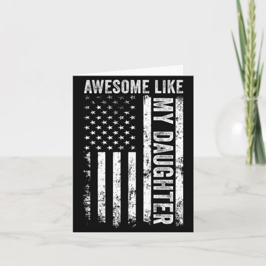 On Back Awesome Like My Daughter Men Funny Fathers カード (正面)