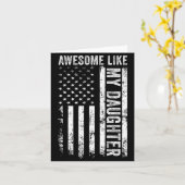 On Back Awesome Like My Daughter Men Funny Fathers カード (黄色い花)