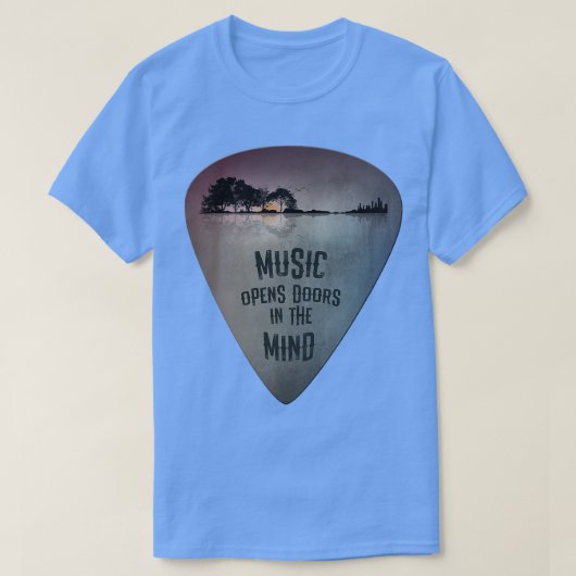 ON BACK Distressed Guitar Pick Lake Reflections Mu Tシャツ (デザイン正面)