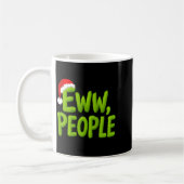 On Back Eww People Santa Hat Green Funny Christmas コーヒーマグカップ (左)