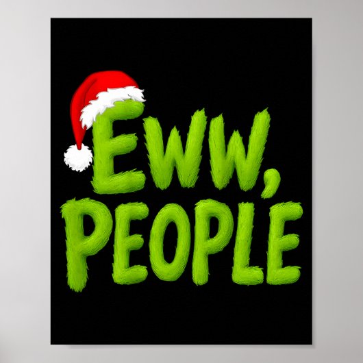 On Back Eww People Santa Hat Green Funny Christmas ポスター (正面)