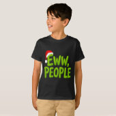 On Back Eww People Santa Hat Green Funny Christmas Tシャツ (正面フル)