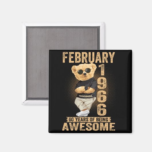 (on Back) February 1966 60th Birthday 60 Years Ted マグネット (正面/裏面)