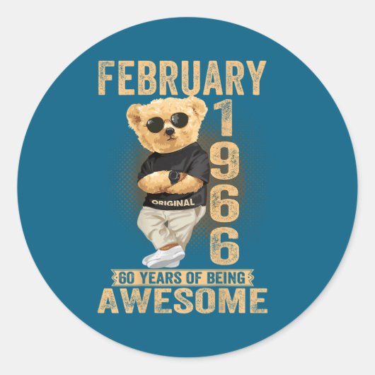 (on Back) February 1966 60th Birthday 60 Years Ted ラウンドシール (正面)