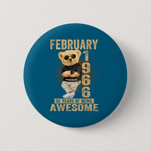 (on Back) February 1966 60th Birthday 60 Years Ted 缶バッジ (正面)