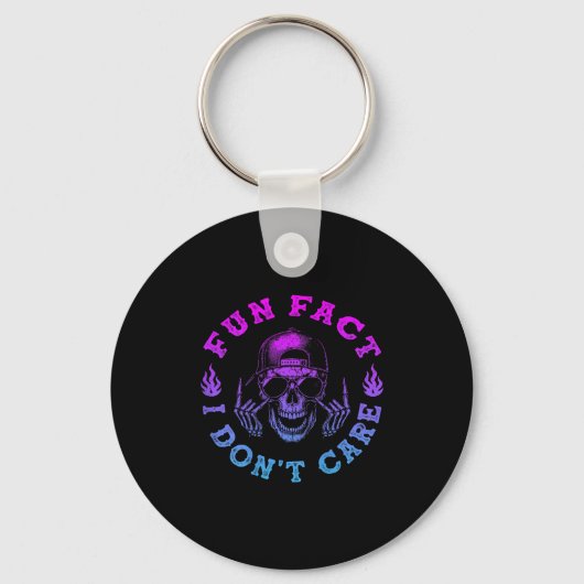 (on Back) Fun Fact I Dont Care, Funny Skeleton Sar キーホルダー (正面)