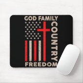 On-back God Family Country Dom Patriotic Christian マウスパッド (マウス)