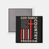 On-back God Family Country Dom Patriotic Christian マグネット (正面/裏面)
