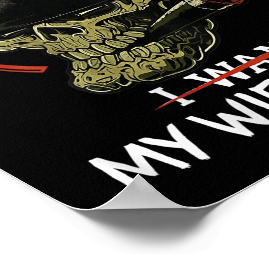 (on Back) I Do What My Wife's Want Funny Skull Mil ポスター (角)