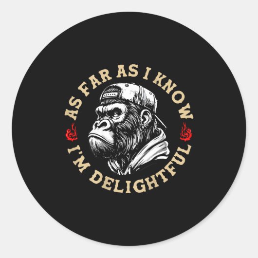 (on Back) Retro As Far As I Know I'm Delightful Fu ラウンドシール (正面)