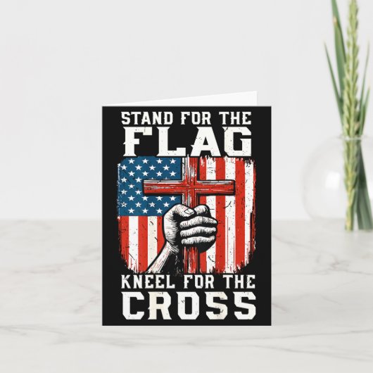 On-back Stand For Flag Kneel Cross Patriotic Chris カード (正面)
