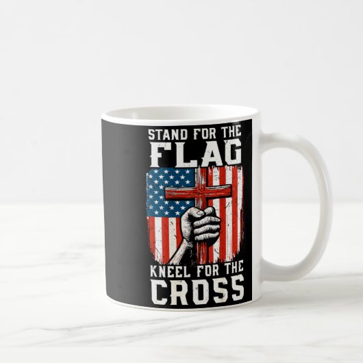 On-back Stand For Flag Kneel Cross Patriotic Chris コーヒーマグカップ (右)
