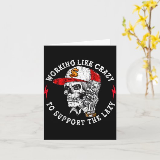 (on Back) Working Like Crazy To Suprt The Lazy Ske カード (黄色い花)