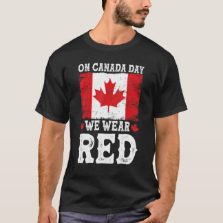 On Canada Day We衣服Red I Love Canada Tシャツ
