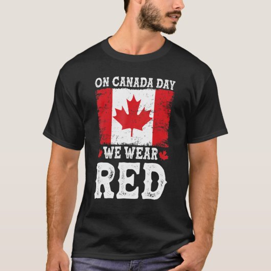 On Canada Day We衣服Red I Love Canada Tシャツ (正面)