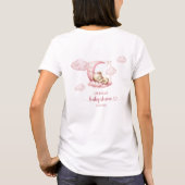 On Cloud 9かわいいピンクの女の子の赤ちゃんシャワーママto be Tシャツ (裏面)