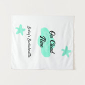 On Cloud 9パステルグリーン雲スターbachelorett タペストリー (正面(横))