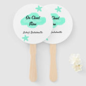 On Cloud 9パステルグリーン雲スターbachelorett ハンドファン (正面&裏面)