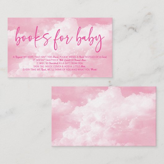 On Cloud 9ピンクの赤ちゃんシャワーベビー エンクロージャーカード (正面/裏面)