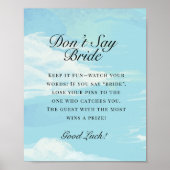 On Cloud 9ブライダルシャワーDon't Say Bride Game ポスター (正面)
