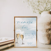 On Cloud 9ベビーシャワーブルーモモモザバーサインのポスター ポスター