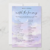 On Cloud 9ラブソングマッチブライダルシャワーゲームカード 招待状 (正面)