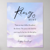 On Cloud 9リングや輪狩りゲームブライダルシャワーゲームサイン ポスター (正面)