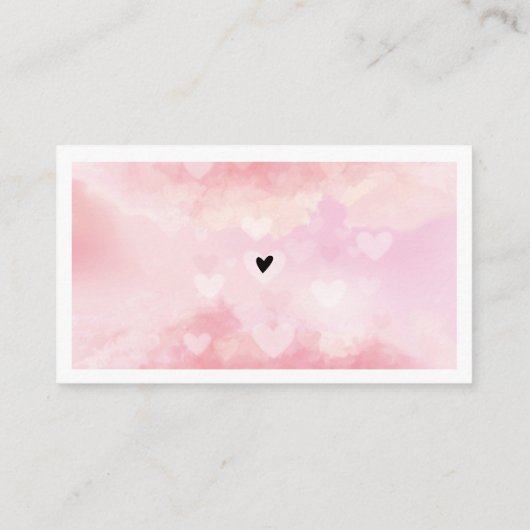 On Cloud 9夢のようなピンクの水の色ベビーシャワー エンクロージャーカード (裏面)