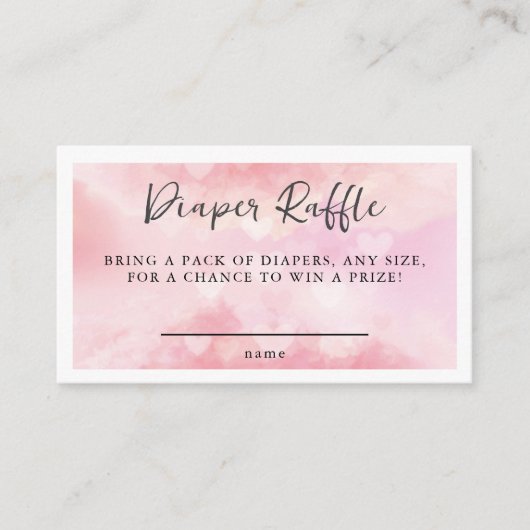 On Cloud 9夢のようなピンクの水の色ベビーシャワー エンクロージャーカード (正面)