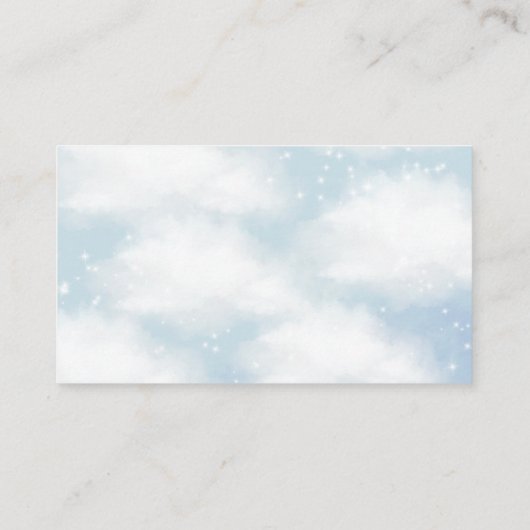 On Cloud 9夢のような雲の青い本ベビー エンクロージャーカード (裏面)