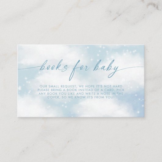 On Cloud 9夢のような雲の青い本ベビー エンクロージャーカード (正面)