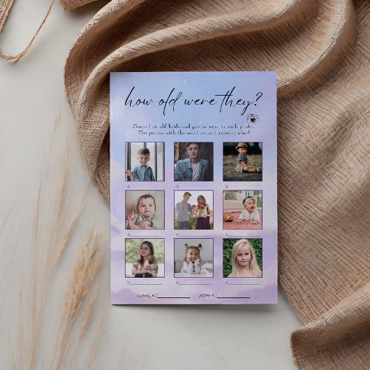 On Cloud 9彼らは何歳の写真ゲームカード 招待状