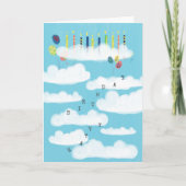 On Cloud 9 Cute Balloonsおもしろいのシンプル誕生日 カード (正面)