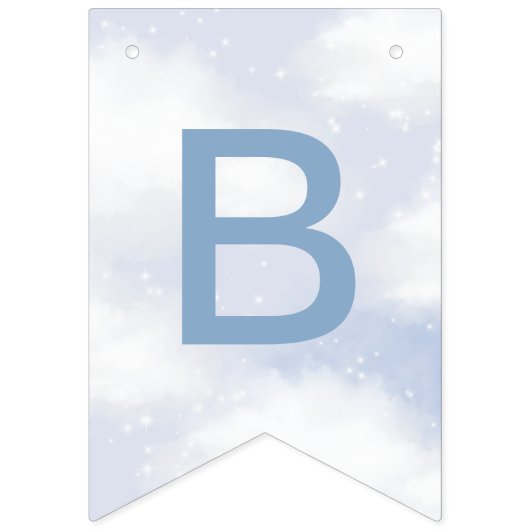 On Cloud 9 Dusty Blue Dreamy Sky バンティングフラッグ (第2の旗)