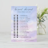 On Cloud 9 Guess誰がブライダルシャワーゲームカード 招待状 (スタンド正面)