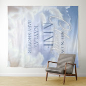 On Cloud 9 Nine Pampas Baby Showerフォトブース タペストリー (インサイチュ(横))
