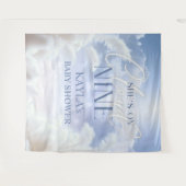 On Cloud 9 Nine Pampas Baby Showerフォトブース タペストリー (正面(横))