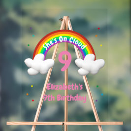 On Cloud 9! Rainbow Birthday アクリルサイン