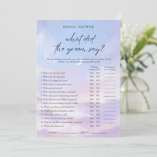 On Cloud 9 Thid the Groom Say Game Card 招待状 (スタンド正面)