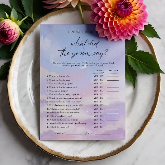 On Cloud 9 Thid the Groom Say Game Card 招待状