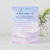 On Cloud 9 Who Am Iブライダルシャワーゲームカード 招待状 (スタンド正面)