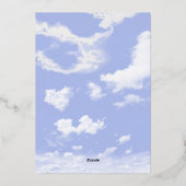 On Cloud Nineスクリプトエレガントベビーシャワー金ゴールド 箔招待状 (裏面)