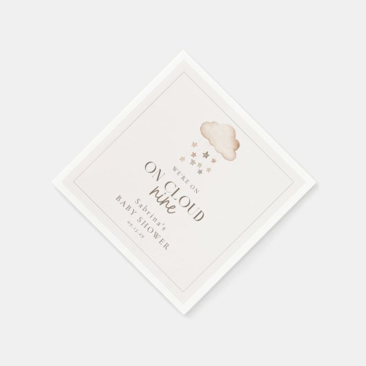 On Cloud Nine赤ちゃん男女兼用シャワー スタンダードカクテルナプキン (角)