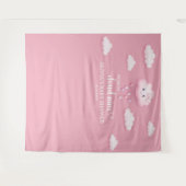 On Cloud Nine モダン Pink Girl Baby Shour タペストリー (正面(横))
