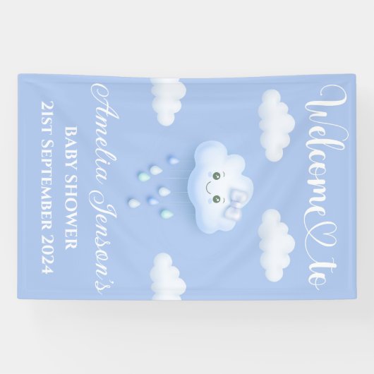 On Cloud Nine Baby Shower Wall Banner/Welcome Sign 横断幕 (横)
