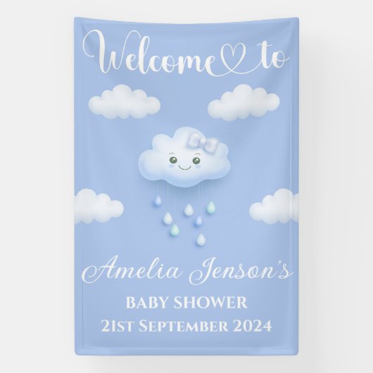 On Cloud Nine Baby Shower Wall Banner/Welcome Sign 横断幕 (縦)