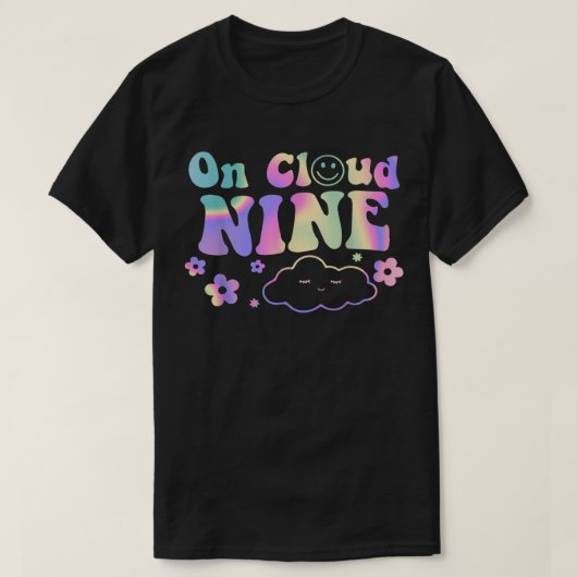 On Cloud Nine Flower Happy 9誕生日9年 Tシャツ (デザイン正面)