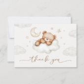On Cloud Nine Neutral Teddy Bear Baby Shower サンキューカード (正面)