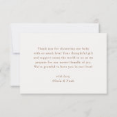 On Cloud Nine Neutral Teddy Bear Baby Shower サンキューカード (裏面)